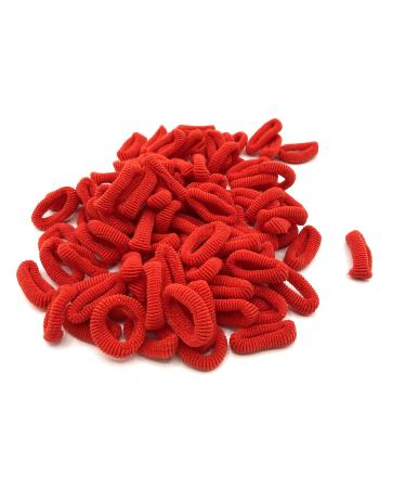 100 Super Soft Hair Ponios Girls Hair Accessories Ponytail Holders Pig Tails Fine Hair Accessories with storage bag (Red)