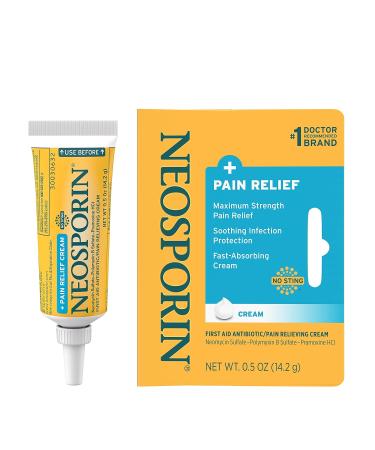 Neosporin Maximum Strength Pain Relief Cream - First Aid Antibiotic & Analgesic for Cuts Scrapes & Burns - Polymyxin B & Pramoxine HCl 0.5 oz | Shop Internationally - Buy Online on GoSupps.com