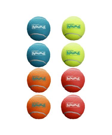 Outward Hound Squeaker Ballz, Tennis Ballz, Tennis Max Balls, Tennis Maze Craze - Squeaking and Fetching Tennis Ball Dog Toys Small Squeaker Balls (8-Pack) Multi