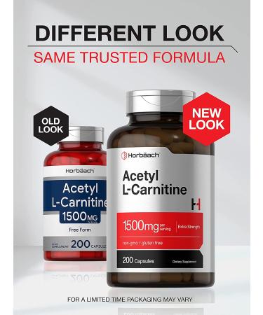 Acetyl L-Carnitine 1500mg 200 Capsules | Non-GMO & Gluten Free | Horbaach - Buy Online on GoSupps.com