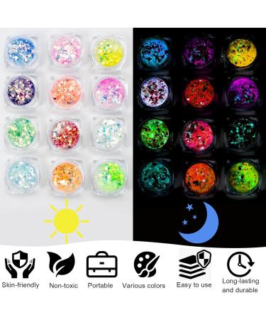  ZEKUN Face Glitter Festival Light Body Glitter Makeup Festival 12 Colours of Glitter Gel for Body Hair Party Masquerade Halloween Christmas - Buy Online on GoSupps.com