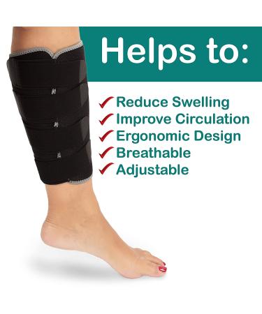 Calf Brace | Premium Compression Sleeve for Men & Women | Pain Relief & Support for Shin Splints, Lower Leg Pain & Calf Muscle Tears | Neoprene Adjustable Wrap for Runners - Buy Online on GoSupps.com