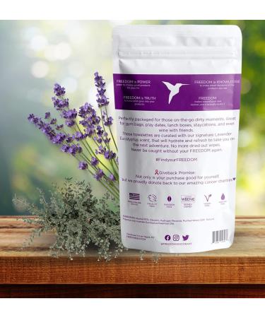 Freedom Lavender Eucalyptus Hand Sanitizing Wipes - 25 Individually Wrapped Wipes, Kills 99.9% of Germs - for Travel, Home, Airplane, Office - Buy Online on GoSupps.com