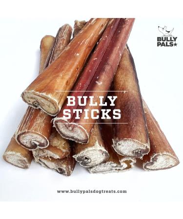 BULLY PALS - 7-8 inch Jumbo/Thick Bully Sticks - 6 Pack - Long Lasting All Natural Single Ingredient Dehydrated Dog Treats and Dental Chews - Buy Online on GoSupps.com