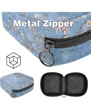 Stylish Menstruation Pad Bag with Zipper | Women s Napkin & Tampon Bag | Floral Almond Flower Patterns - Buy Online on GoSupps.com