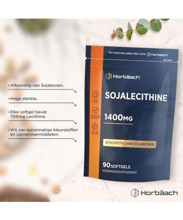 Horbaach Lecithine 1400mg of Soja 90 liquid capsule High Dosing Soyalcithine supplement Soy Lecithin Horbach - Buy Online on GoSupps.com