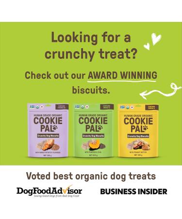 Cookie PAL Dog Treats Organic Soft Bites (Peanut Butter & Apple) Human Grade Dog Treats for Small Dogs & Large Only 6 Calories Puppy Treats Made in Canada 250g (Pk of 3) Peanut Butter Apple 250 Grams (Pack of 3) - Buy Online on GoSupps.com