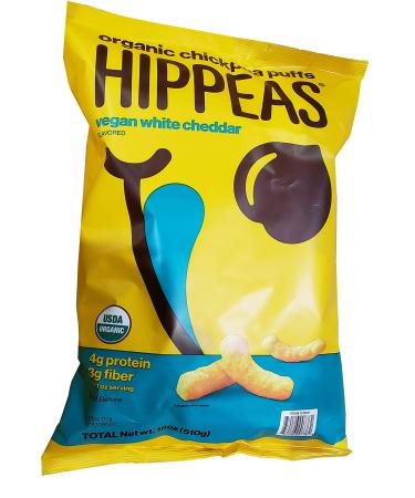 Hippeas Organic Chickpea Vegan White Cheddar, 18 Ounce