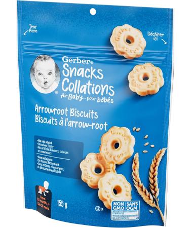 GERBER Biscuits Arrowroot Baby Snacks Biscuits 10+ Months 155 g 4 Pack Arrowroot 155 g (Pack of 4) - Buy Online on GoSupps.com