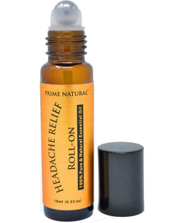 Headache Relief Essential Oil Roll On 10ml, Pre-Diluted, Ready to Use Roller for Migraine, Tension, Calming, Soothing, Grounding, Sore Muscles, Sprain & Sleep