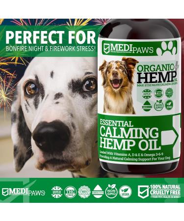 MediPaws Dog Calming Hemp Oil Supplement | Supports Healthy Joints | Omega 3 6 9 | Reduces Dog Barking | 50ml - Buy Online on GoSupps.com