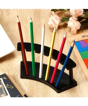 AMIUHOUN Set of 4 Pen Holder 6 Slots Pen Display Stand Nail/Make-Up/Art Brush Rack Organiser Holder for Home (Black) - Buy Online on GoSupps.com