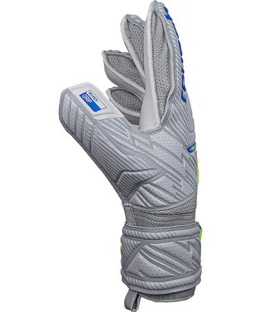 Reusch Men s Attract Finger Support Goalkeeper Gloves - Unisex Outer Seam Cut Grip Surface Light Gray-Blue-Yellow Adult Football Gloves with Finger Protection - Size 8 - Buy Online on GoSupps.com
