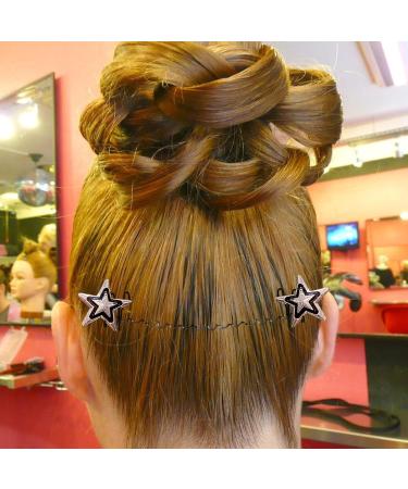 Invisible Hair Holder | U Shape Stretchable Hair Fixer - Girl Hair Clips For Prom Daily Casual Wedding Dating Working And Traveling Silver Five-pointed Star - Buy Online on GoSupps.com
