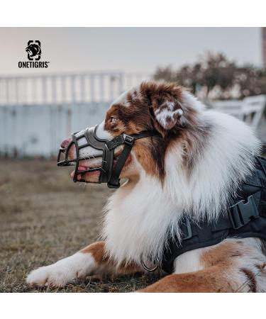Oneigris Soft Dog Muzzle - Durable Rubber Adjustable for Medium & Large Dogs | Prevent Barks Biting & Chewing (XL) - Buy Online on GoSupps.com