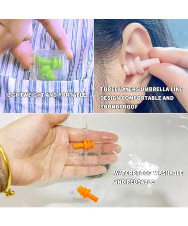 8 Pairs Silicone Earplugs for Sleeping - Noise Cancelling Reusable Soft - Ideal for Swimming Snoring Concerts & Noisy Environments - Available in 4 Colors - Buy Online on GoSupps.com