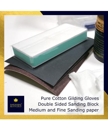 Gold Leaf Gilding Kit - 100 Sheets Imitation Gold & Silver Leaf with Adhesive, Sealer, Gloves, Brushes, and Sanding Tools - Buy Online on GoSupps.com