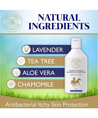 C&G Pets - Super Shine Horse Shampoo & Conditioner 500 ML - Antibacterial Protection Against Itching - Helps Coat Soothe Splinters - Cruelty Free - Calm - Buy Online on GoSupps.com