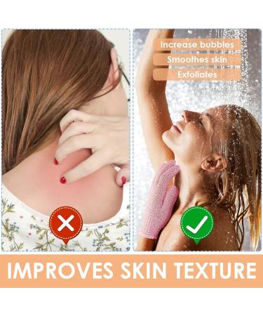 Sibba Exfoliating Gloves - 5 Pairs Natural Loofah Shower Scrub Gloves for Body & Face - Dead Skin Remover Bath Gloves for Women & Men - Buy Online on GoSupps.com