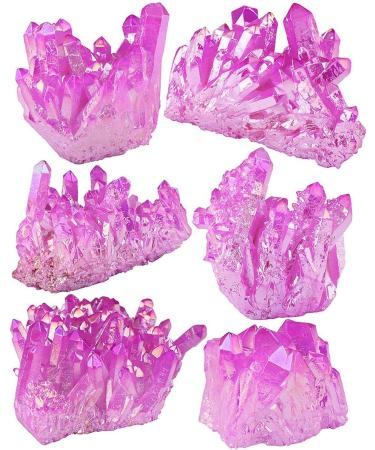 Buy Kyeygwo Natural Mountain Crystal Titan Coated Quartz Cluster - Healing Reiki Stone Decoration | Irregular Light Purple Gem | International Shipping Available - Buy Online on GoSupps.com