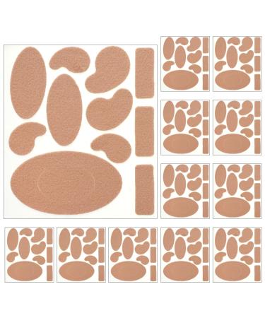 132Pcs Moleskin Pads for Feet Adhesive Blister Prevention Pad Waterproof Flannel Blister Tape Anti-Wear Heel Patch Bandages for Outdoor Long Trips Hiking Mountaineering (12 Sheets 11 Shapes)