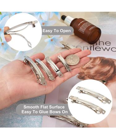 100Pcs Iron French Barrette Hair Clips in 4 Sizes - DIY Hair Accessories Making - Platinum Finish - Buy Online on GoSupps.com