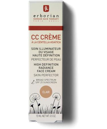 Erborian Korean CC Cream Skin Perfector SPF25 - Clair 15 ml & CC Cream with Centella Asiatica Lightweight Skin Perfector Tinted Moisturiser and Brightening Face Cream - 15ml - Buy Online on GoSupps.com