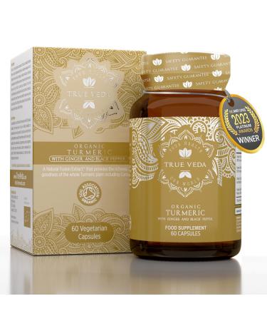 Organic Turmeric Capsules - Turmeric and Black Pepper Capsules with Ginger | Tumeric Supplements | Turmeric Capsules High Strength | Certified Organic Turmeric Tablets | 60 Turmeric Curcumin Capsules 60 (Gentle)