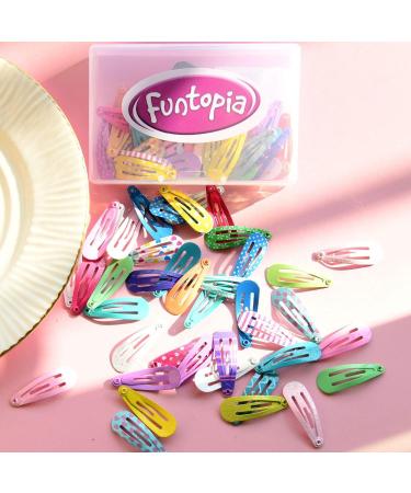 Funtopia 80 Pcs Toddler Mini Metal Snap Hair Clips - Colorful Hair Barrettes for Little Girls and Baby Kids - Buy Online on GoSupps.com