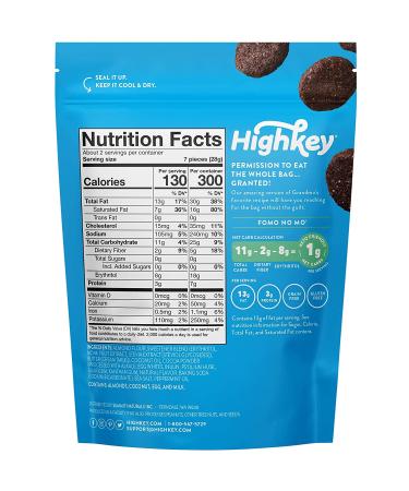 HighKey Keto Chocolate Mint Cookies - Low Carb, Grain & Gluten Free, No Sugar Added - Healthy Paleo & Diabetic Friendly Snack - 1 Pack - Buy Online on GoSupps.com