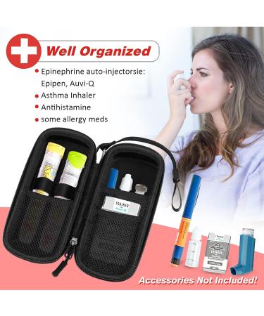 Medmax Epipen Medical Carrier Bag - Portable Shockproof Organizer for 2 EpiPens Inhalers & Allergy Essentials - Durable EVA Pocket for Travel - Buy Online on GoSupps.com