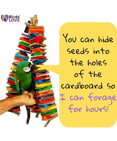 Birds LOVE Chew-Tastic Tower for Large Birds - Triple Chew for African Greys, Amazons, Eclectus, Cockatoos, Macaws | Shredded Fun - Buy Online on GoSupps.com
