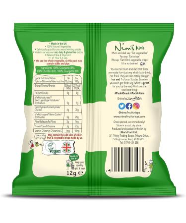 Nim's Kids Air Dried Crisps Vegan Vegetarian Healthy Snack (Courgette Crisps 5 x 16g Pack) - Buy Online on GoSupps.com