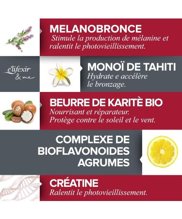 Elifexir Piel Canela. Tan Accelerator Gel | Tan Activator | Intense Natural & Long-lasting | Self-Tanning Melanin Activator | Monoi Tahiti and Shea SPF30 Waterproof 150ml - Buy Online on GoSupps.com