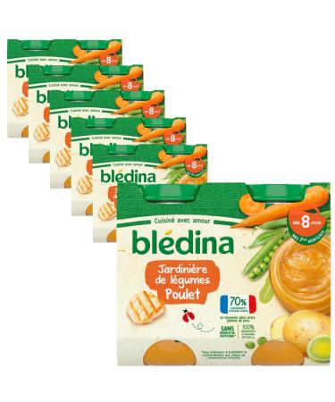 Blédina - Small pots for baby - Vegetable Planter Chicken - 70% French ingredients - From 8 months - 12 jars of 200g