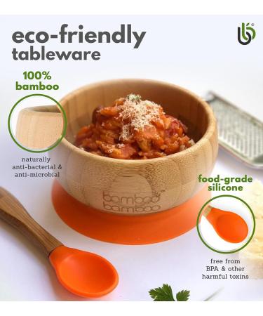 Bamboo Bamboo Baby Suction Bowl Set for Feeding and Weaning | Orange | Matching Spoon Included - Buy Online on GoSupps.com