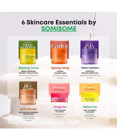 SOMISOME Green Tangerine Radiant Tone Up Pads Korean Toner Pads with Niacinamide Centella Asiatica & Vitamin C Dark Spot Corrector Tone-Up & Hydrating Face Toner 50 Pad - Buy Online on GoSupps.com