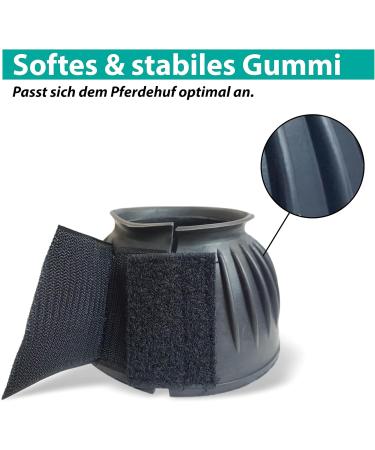 Hoof Bells for Horses & Ponies | Black & White Rubber Jumping Bells S-XXL | Durable Hoof Protection for Riding & Pasture - Buy Online on GoSupps.com