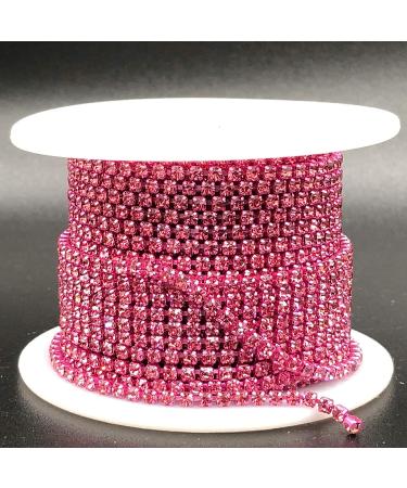 Towenm 1 Roll 10 Yards Rhinestone Chain - 2mm Crystal Claw Cup Chain Trim - Sew on Crystal Rhinestone Chain Roll - Rose SS6 / 2mm - Buy Online on GoSupps.com