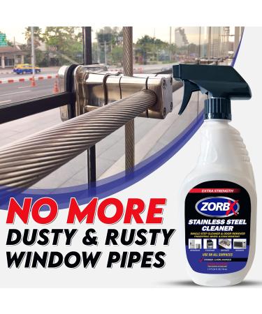 ZORBX Stainless Steel Cleaner Spray - Eliminate Odors & Stains | Ideal for Home & Restaurant Use (24 Fl Oz - Buy Online on GoSupps.com