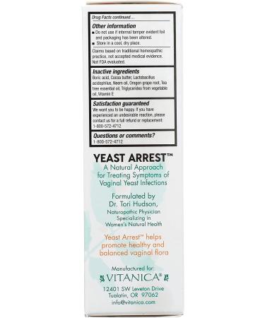 Vitanica Yeast Arrest - 28 Vaginal Suppositories for Effective Yeast Infection Relief - Buy Online on GoSupps.com
