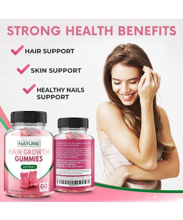 Ultra Strength Biotin 5000 mcg Gummies for Hair Growth & Health - Vegetarian Formula with Vitamins C E D & B12 - 60 Gummies - Buy Online on GoSupps.com