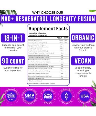 Adndale Liposomal NAD Supplement. Longevity Formula NMN Supplement Alternative. 90CT Advanced NAD+ Resveratrol NAD Resveratrol 90 Count (Pack of 1) - Buy Online on GoSupps.com
