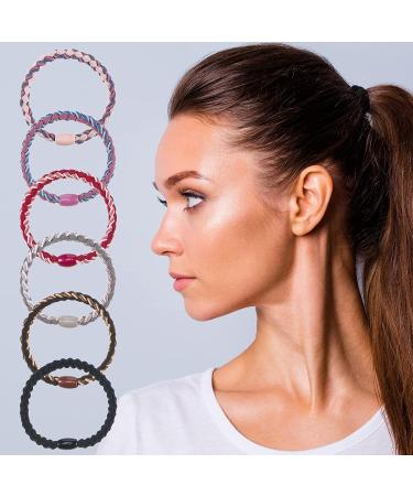 Cotton Braided Hair Ties - 12 Pieces Elastic Ponytail Holders for Women & Girls | Thick, Heavy, Curly Hair Accessories in Elegant Colors - Buy Online on GoSupps.com