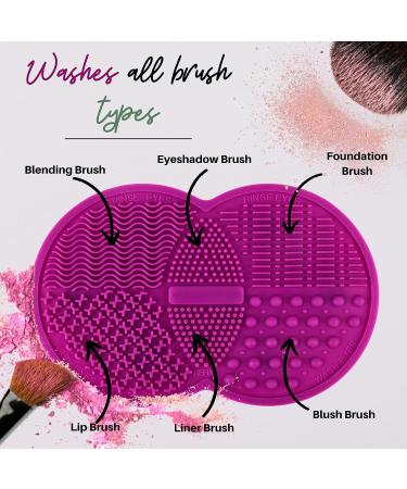 Lilyleaf Large Silicone Makeup Brush Cleaning Mat (8.5 x 6.1 inches) - 5 Texture Brush Cleaner Pad - Portable Scrubber Mat with Suction Cups - Buy Online on GoSupps.com