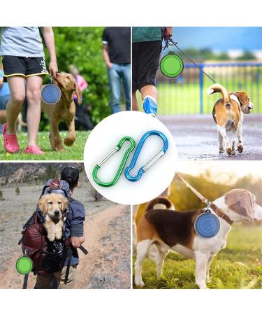 Slson 2-Pack Foldable Dog Travel Bowl - Safe Silicone Portable Pet Drinking Bowl for Cats & Dogs - Ideal for Hiking & Camping (350ml Blue & Green) - Buy Online on GoSupps.com