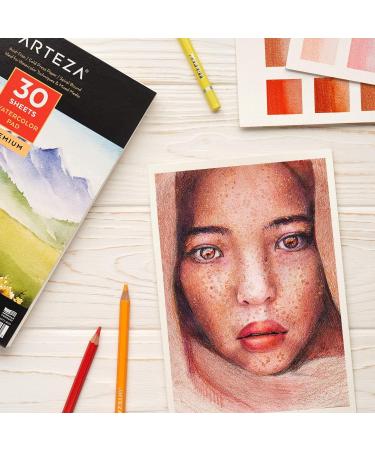 Arteza Premium Watercolor Paper Pad 5.5x8.5 - 3 Pack | 90 Sheets, 300gsm, Cold-Pressed, Acid-Free | Spiral Bound Watercolor Paper for Techniques and Mixed Media - Buy Online on GoSupps.com