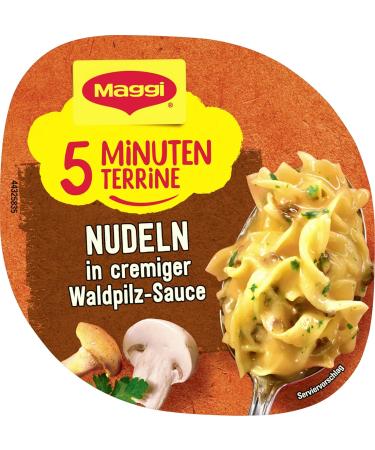 Maggi 5-Minute Terrine Noodles in Forest Mushroom Cream Sauce - Instant Pasta Meal | 8-Pack (8 x 56g) - Delicious Ready Meal with Mushrooms - Buy Online on GoSupps.com