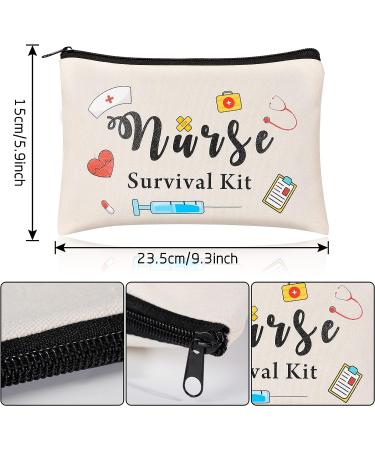 Nurse Appreciation 30pcs Gift Set: Survival Kit, Makeup Bag, Blessing Cards, Bracelet, Hair Ties - Buy Online on GoSupps.com