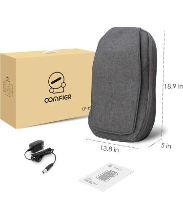 Comfier Cordless Shiatsu Back Massager with Heat - Rechargeable Chair Pad, Portable and Adjustable Intensity - Ideal Gifts, Cordless Dark Gray - Buy Online on GoSupps.com